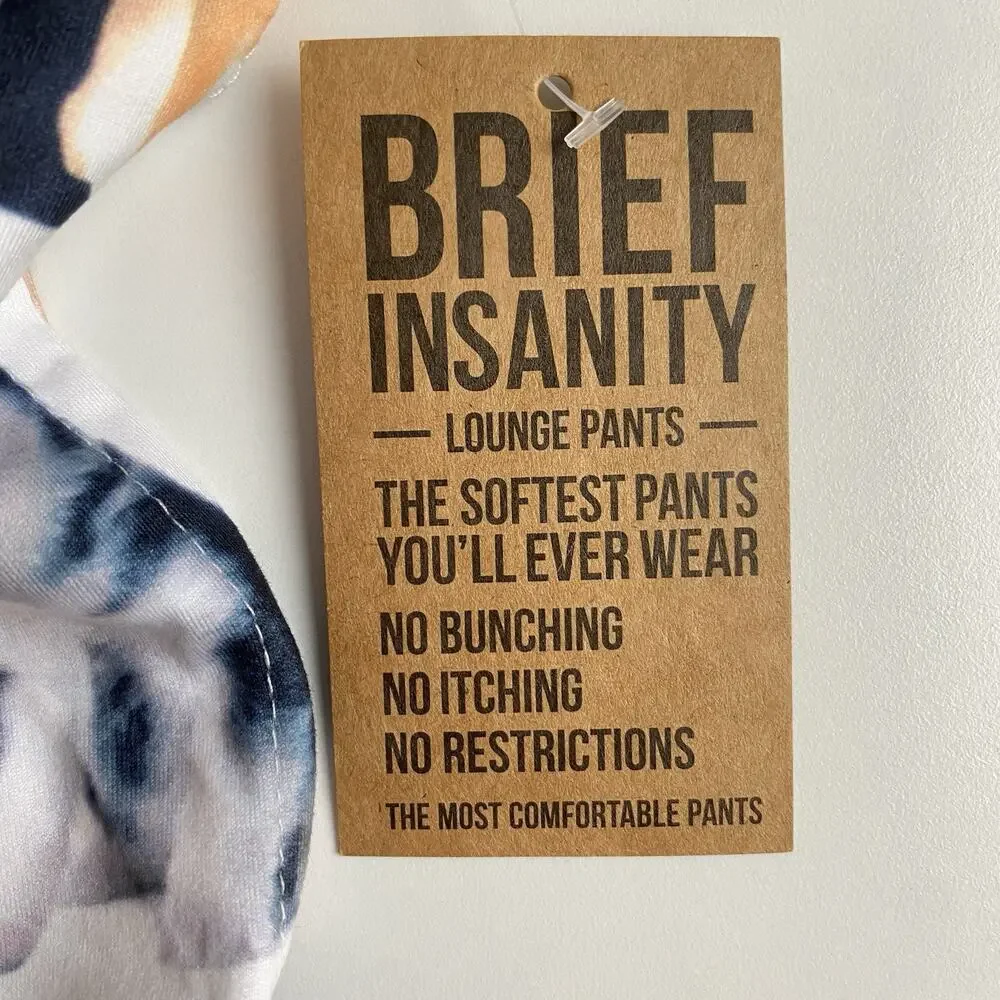 BRIEF INSANITY Lounge Pants Dog Puppies Novelty Sleep Medium‎ Unisex I Ruff You
